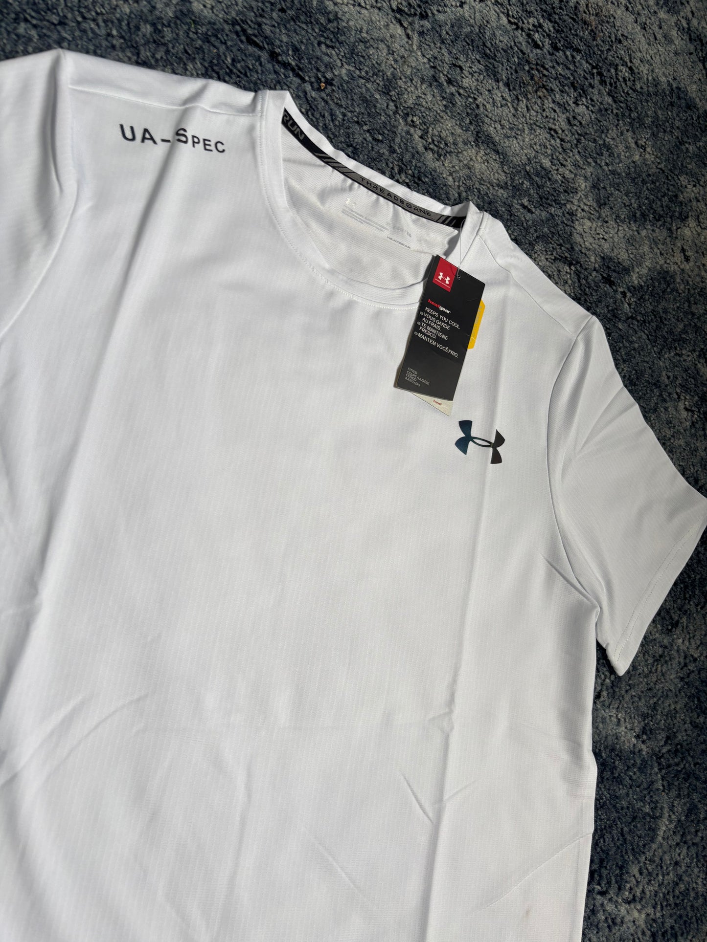 Under Armour White Spec Sports T-Shirt